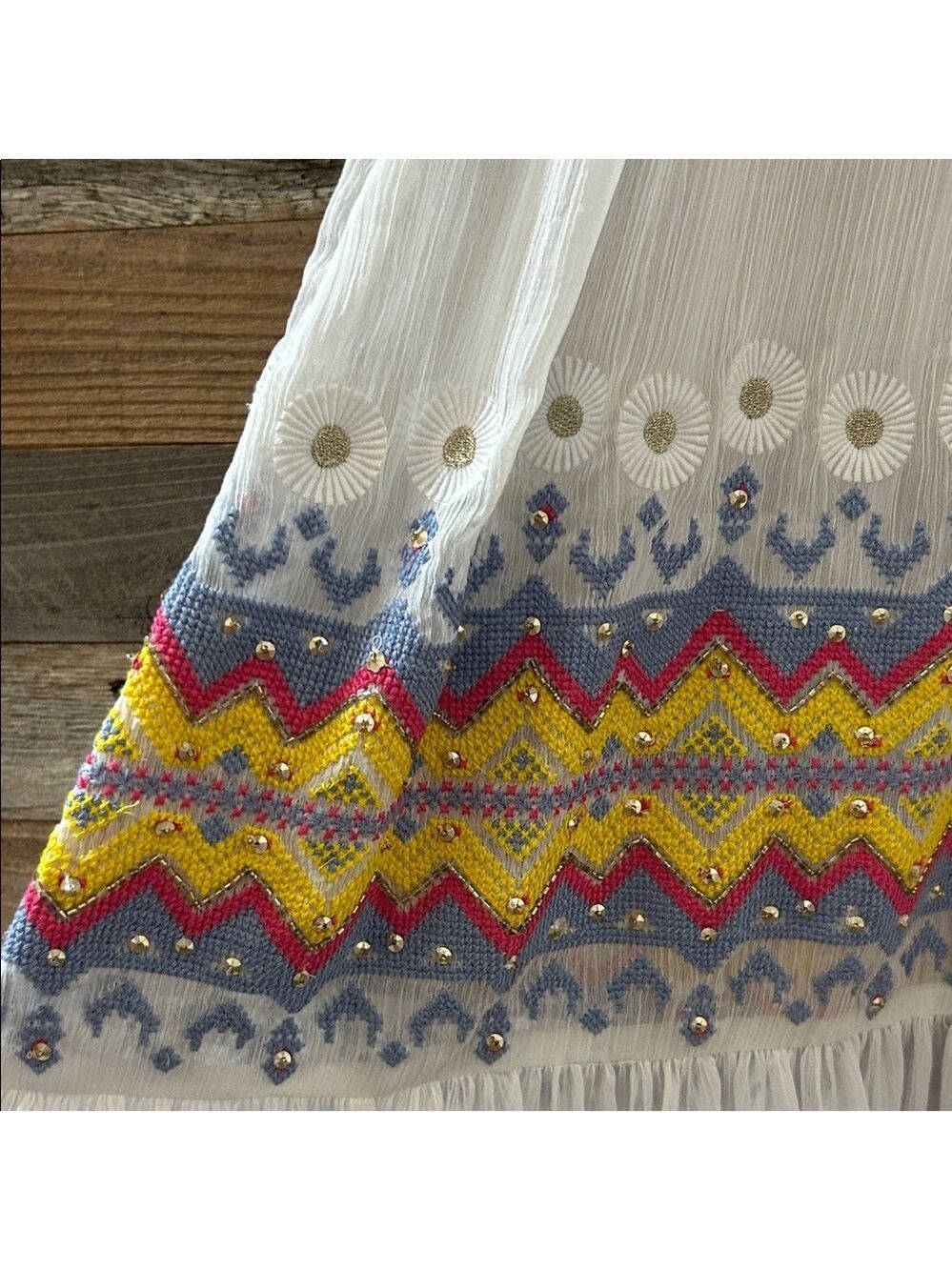Ramy Brook Sienna White Beaded Maxi Dress / Clover-up Size Small NWT - Picture 5 of 10